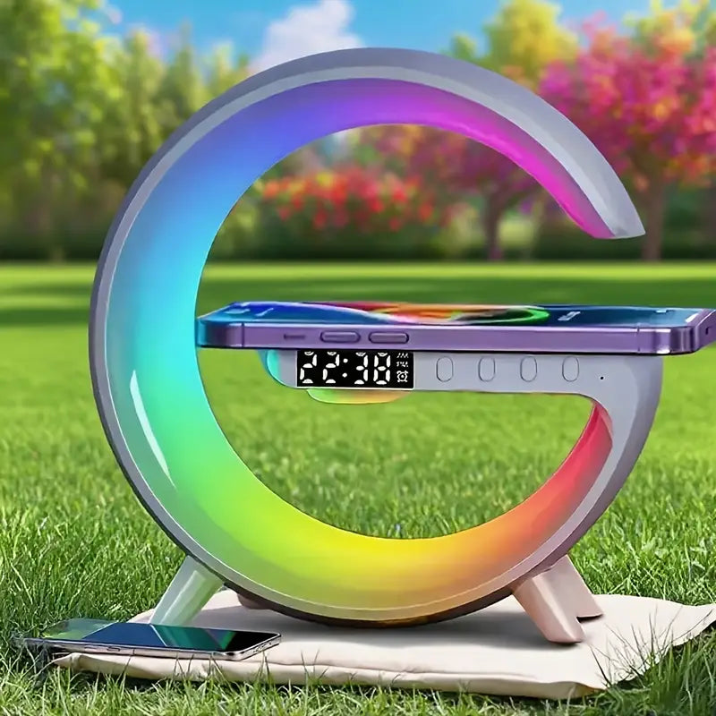 Innovative LED Digital Alarm Clock with RGB Atmosphere Light & Bluetooth Music Speaker