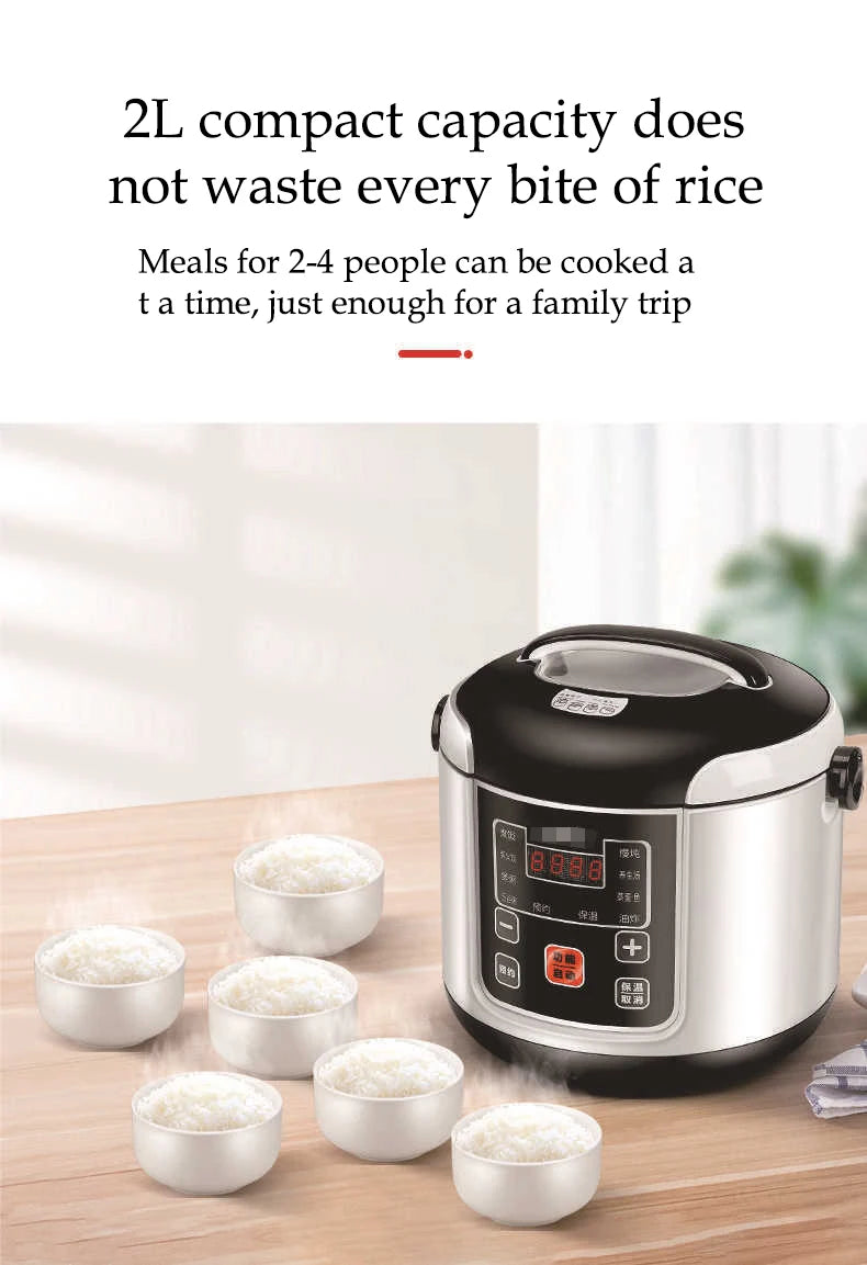 12V 24V Mini Rice Cooker Car Truck Soup Porridge Cooking Machine Food Steamer Heating Lunch Box Meal Heater Warmer 1L / 2L