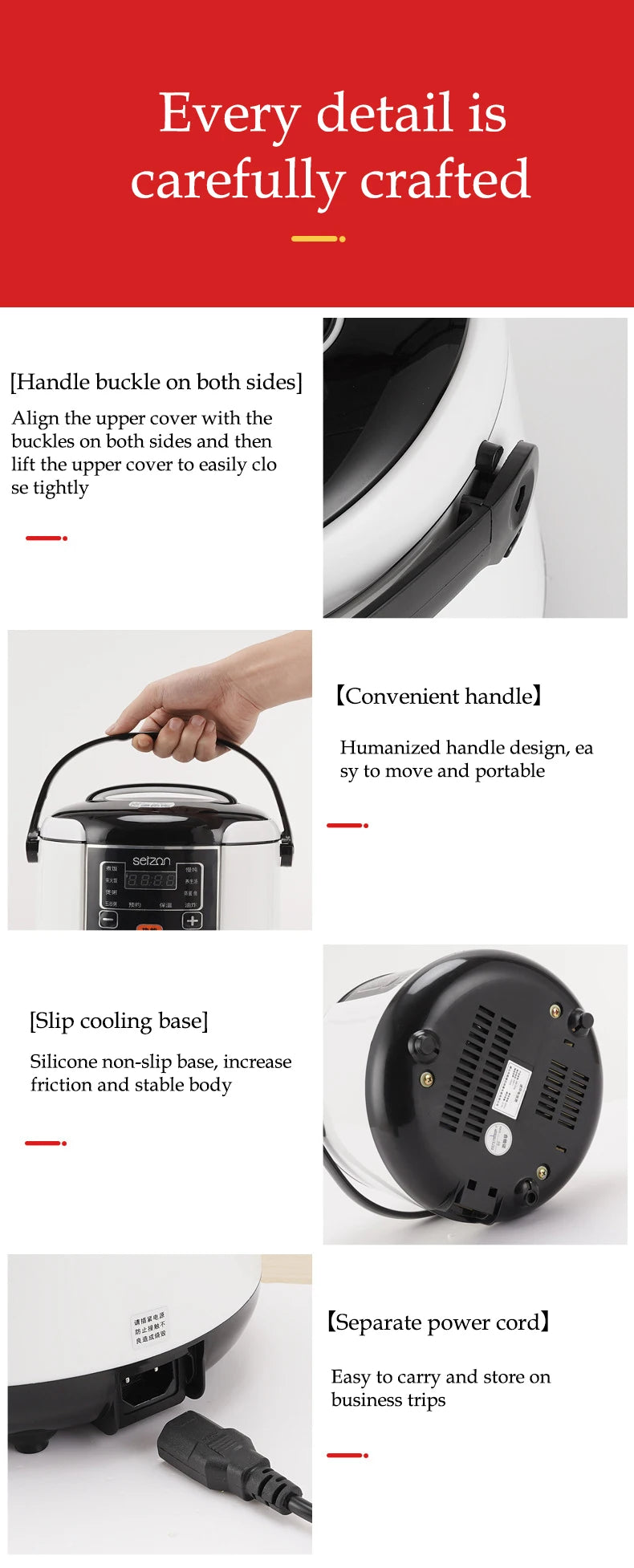 12V 24V Mini Rice Cooker Car Truck Soup Porridge Cooking Machine Food Steamer Heating Lunch Box Meal Heater Warmer 1L / 2L