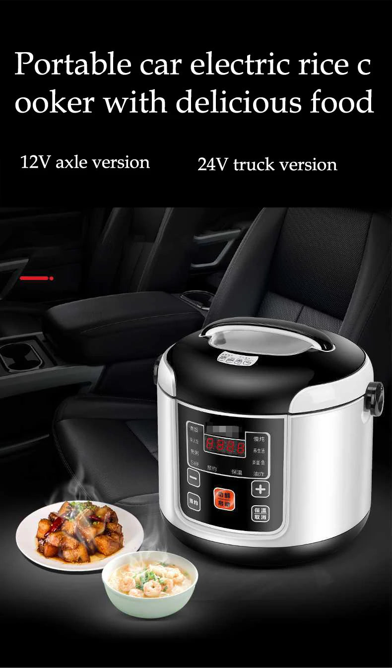 12V 24V Mini Rice Cooker Car Truck Soup Porridge Cooking Machine Food Steamer Heating Lunch Box Meal Heater Warmer 1L / 2L