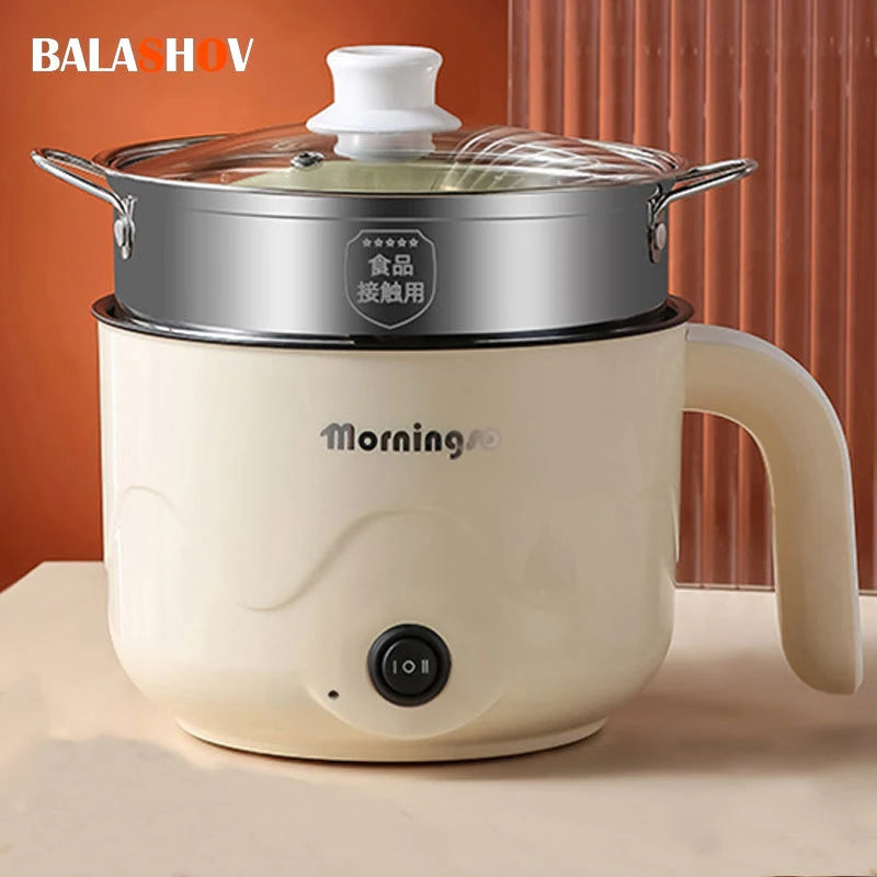 Multifunction Electric Cooking Heating Pan Electric Cooking Pot Machine Single/Double Layer Steamed Eggs Pan Non-stick Pan