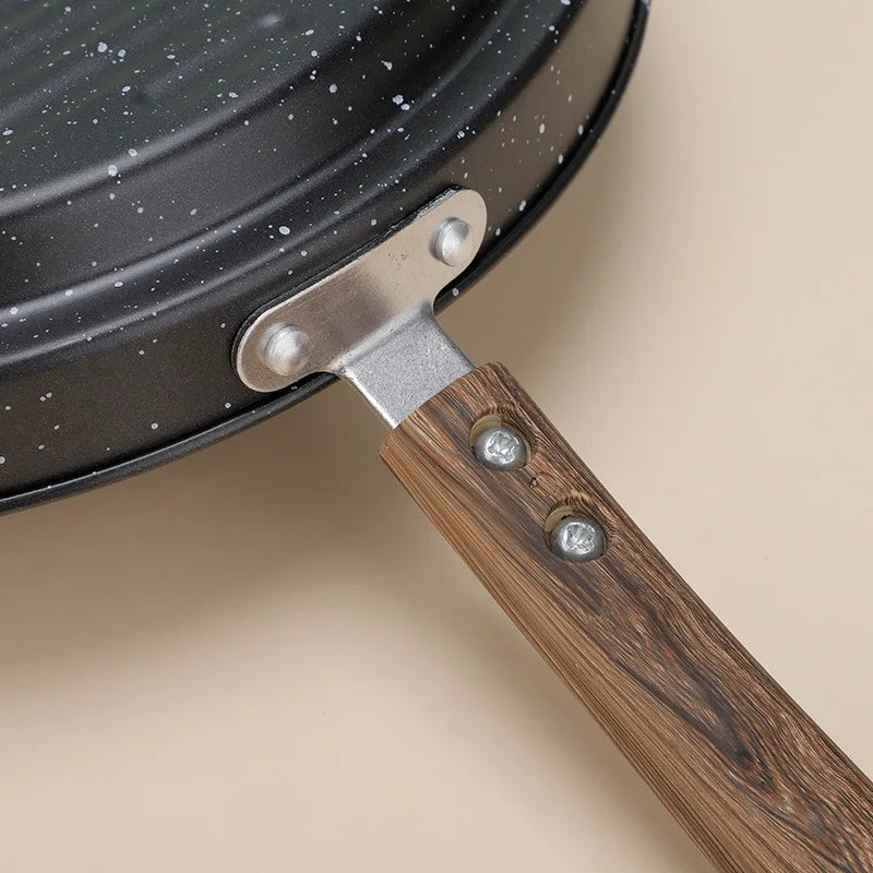 Mai Fan Shi Non stick Bottom Frying Pan for Home Kitchen Eggs Burger Breakfast Frying Pan Flat Frying Pan