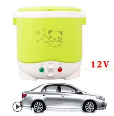 12V 24V Mini Rice Cooker Car Truck Soup Porridge Cooking Machine Food Steamer Heating Lunch Box Meal Heater Warmer 1L / 2L