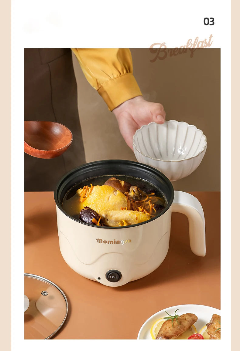 Multifunction Electric Cooking Heating Pan Electric Cooking Pot Machine Single/Double Layer Steamed Eggs Pan Non-stick Pan