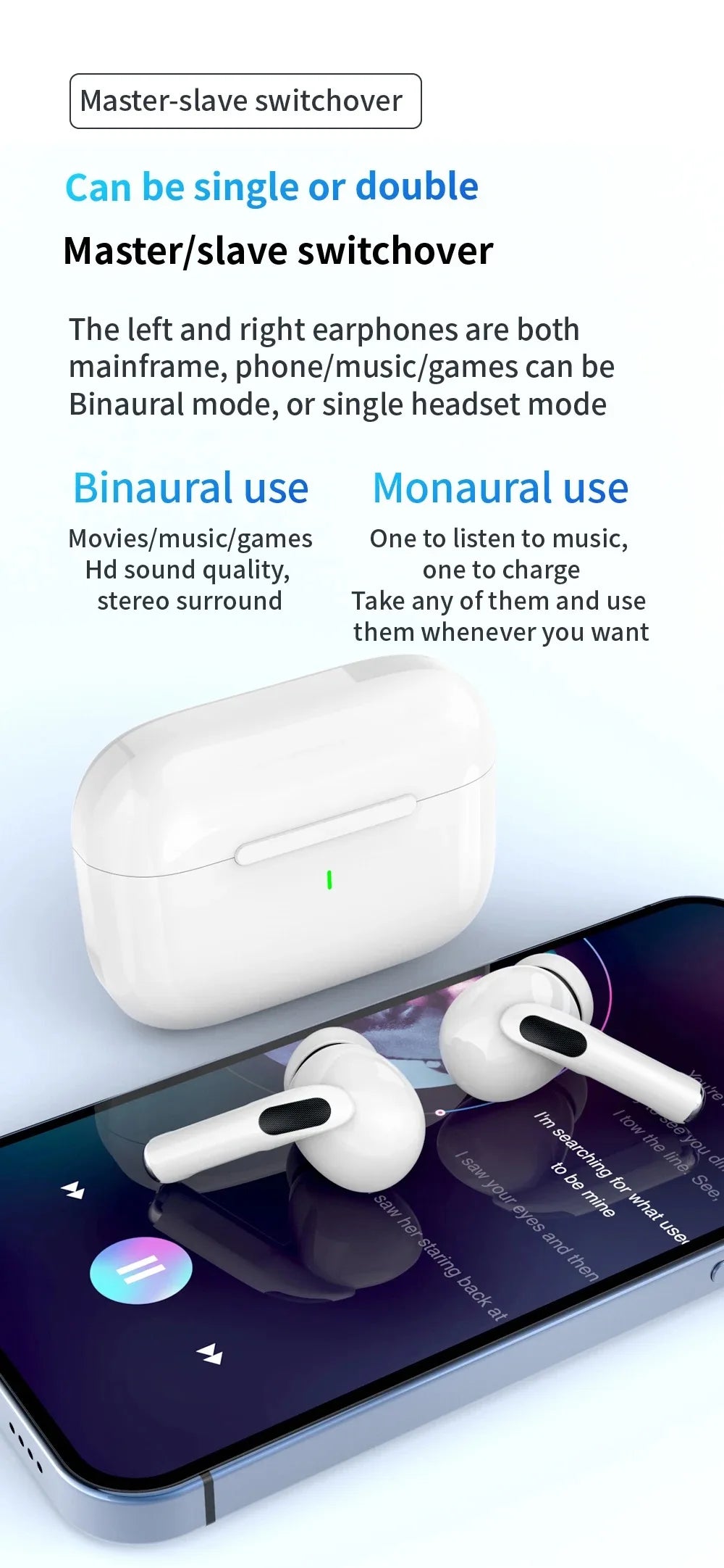 Original Air Pro TWS Wireless Bluetooth Earphones Headphones In Ear Earbuds Sports Noise Cancelling Headset for IPhone Android
