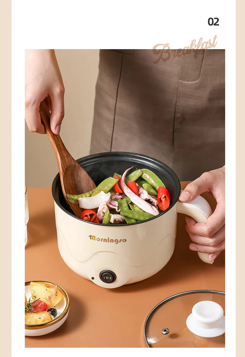 Multifunction Electric Cooking Heating Pan Electric Cooking Pot Machine Single/Double Layer Steamed Eggs Pan Non-stick Pan