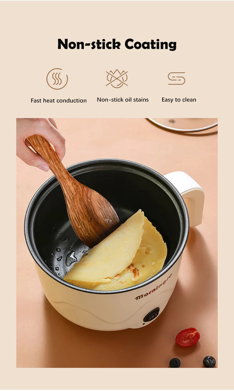 Multifunction Electric Cooking Heating Pan Electric Cooking Pot Machine Single/Double Layer Steamed Eggs Pan Non-stick Pan