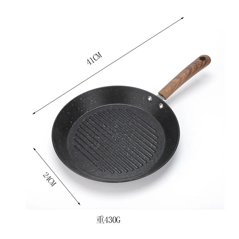 Mai Fan Shi Non stick Bottom Frying Pan for Home Kitchen Eggs Burger Breakfast Frying Pan Flat Frying Pan