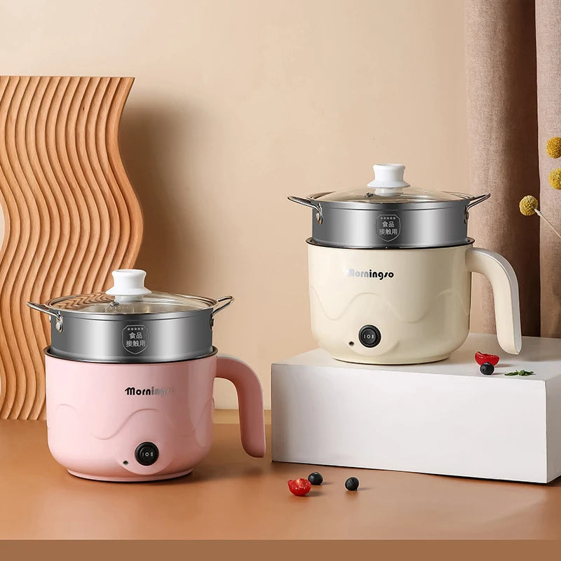 Multifunction Electric Cooking Heating Pan Electric Cooking Pot Machine Single/Double Layer Steamed Eggs Pan Non-stick Pan