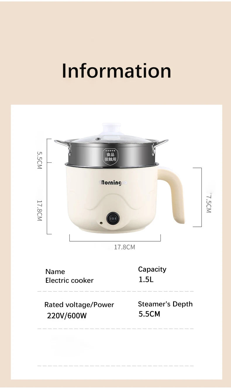 Multifunction Electric Cooking Heating Pan Electric Cooking Pot Machine Single/Double Layer Steamed Eggs Pan Non-stick Pan