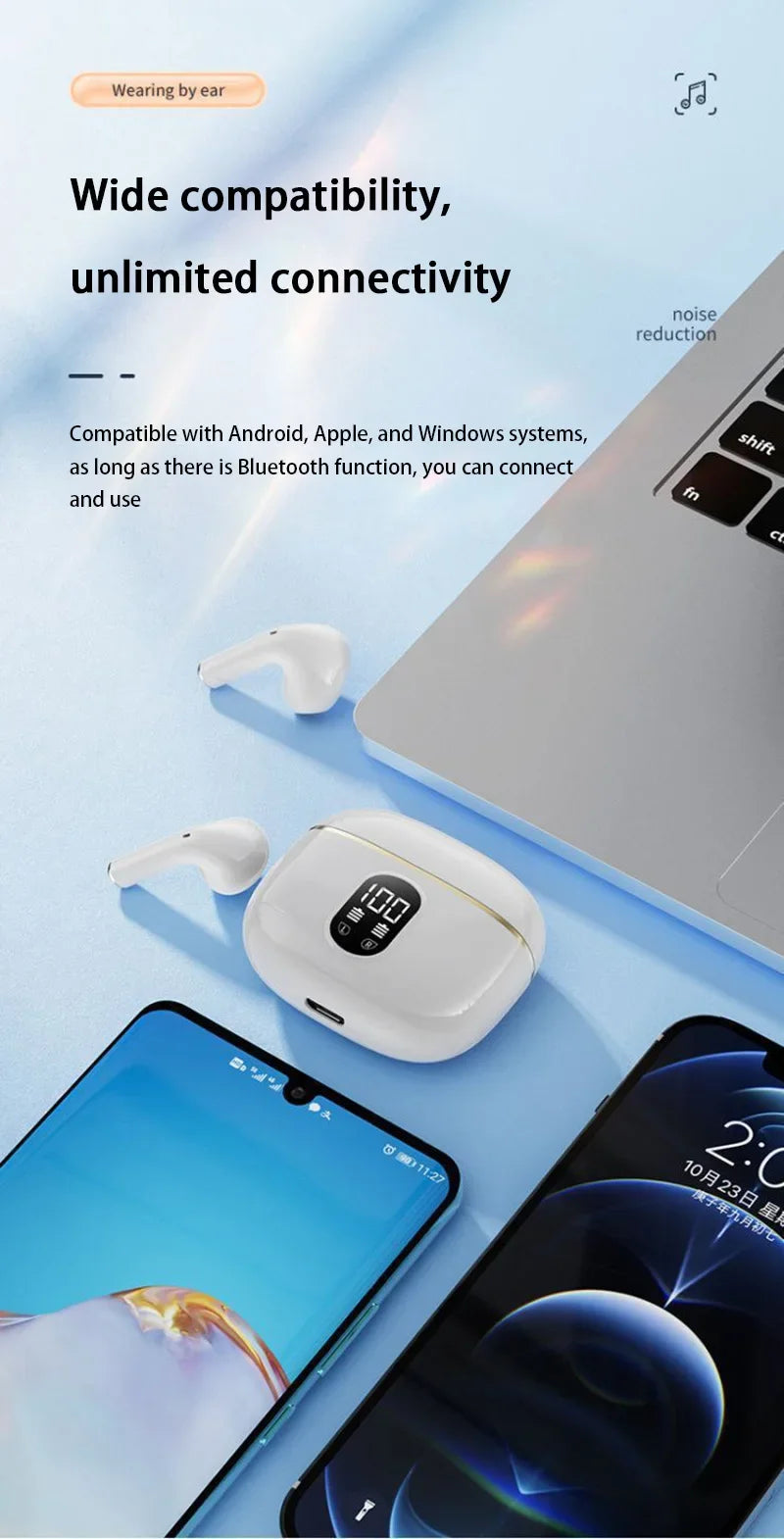 Bluetooth Headset 2025 New Smart Wireless Noise Cancelling High Quality In-Ear