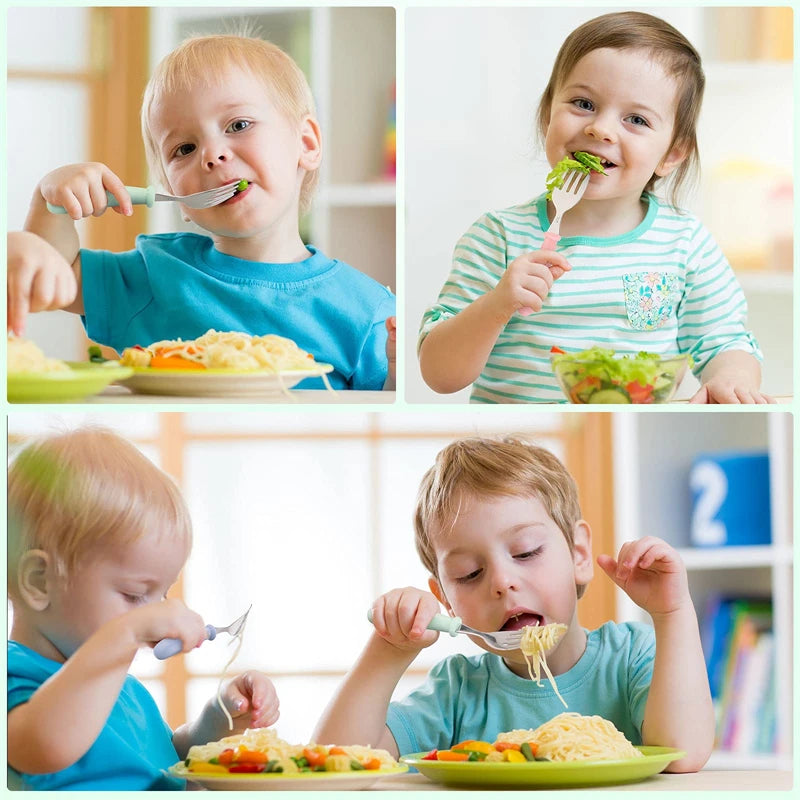 Baby Gadgets Tableware Set Children Utensil Stainless Steel Toddler Dinnerware Cutlery Cartoon Infant Food Feeding Spoon Fork