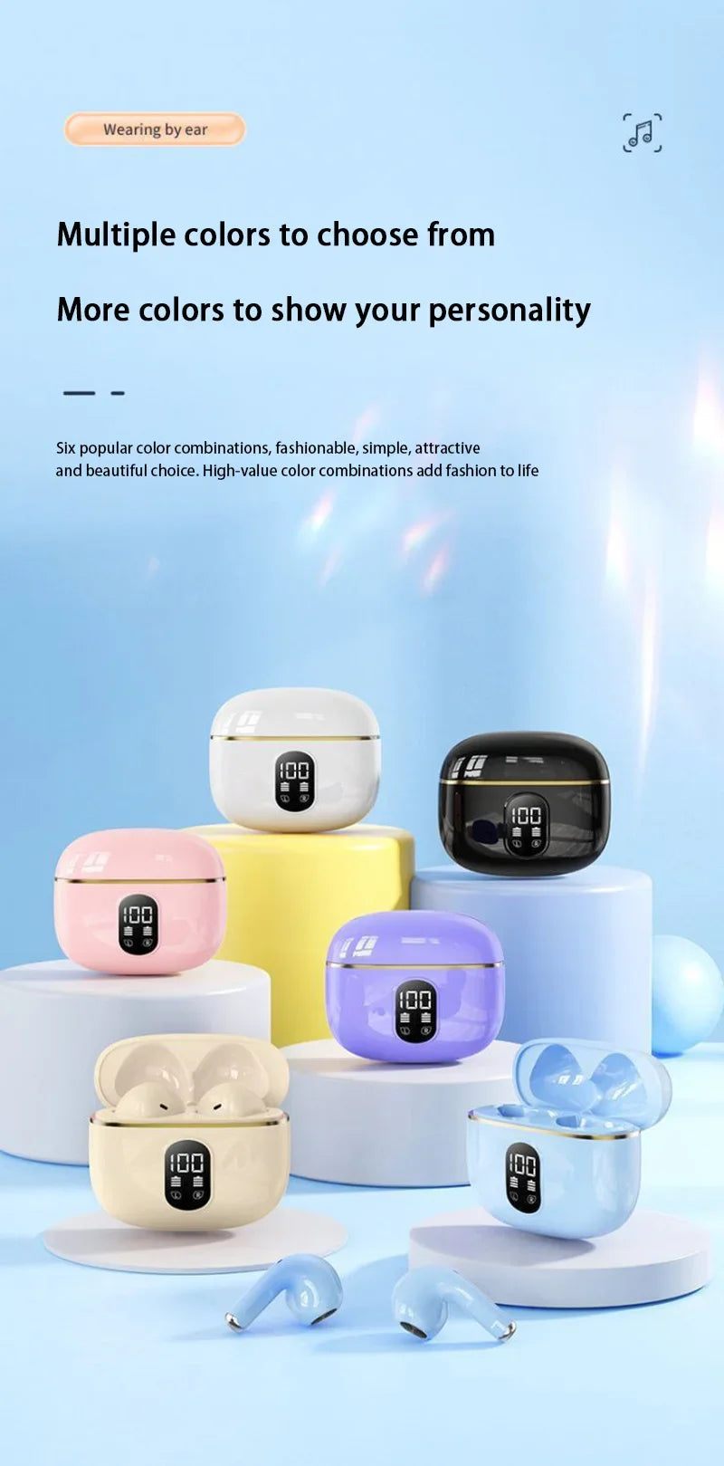 Bluetooth Headset 2025 New Smart Wireless Noise Cancelling High Quality In-Ear