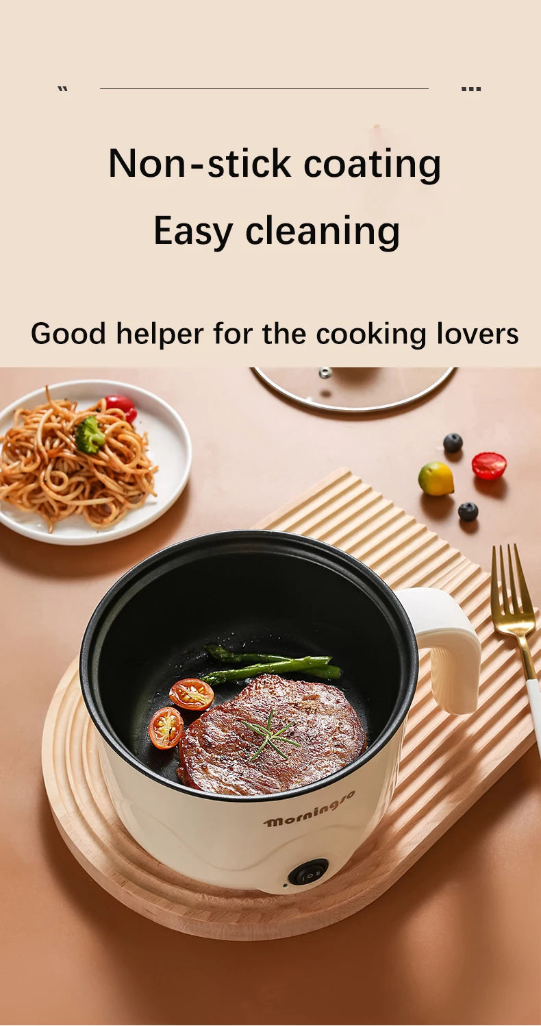 Multifunction Electric Cooking Heating Pan Electric Cooking Pot Machine Single/Double Layer Steamed Eggs Pan Non-stick Pan