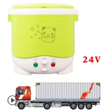 12V 24V Mini Rice Cooker Car Truck Soup Porridge Cooking Machine Food Steamer Heating Lunch Box Meal Heater Warmer 1L / 2L