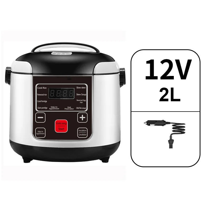 12V 24V Mini Rice Cooker Car Truck Soup Porridge Cooking Machine Food Steamer Heating Lunch Box Meal Heater Warmer 1L / 2L