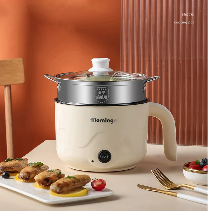 Multifunction Electric Cooking Heating Pan Electric Cooking Pot Machine Single/Double Layer Steamed Eggs Pan Non-stick Pan