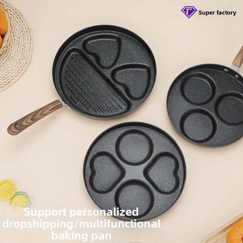 Mai Fan Shi Non stick Bottom Frying Pan for Home Kitchen Eggs Burger Breakfast Frying Pan Flat Frying Pan