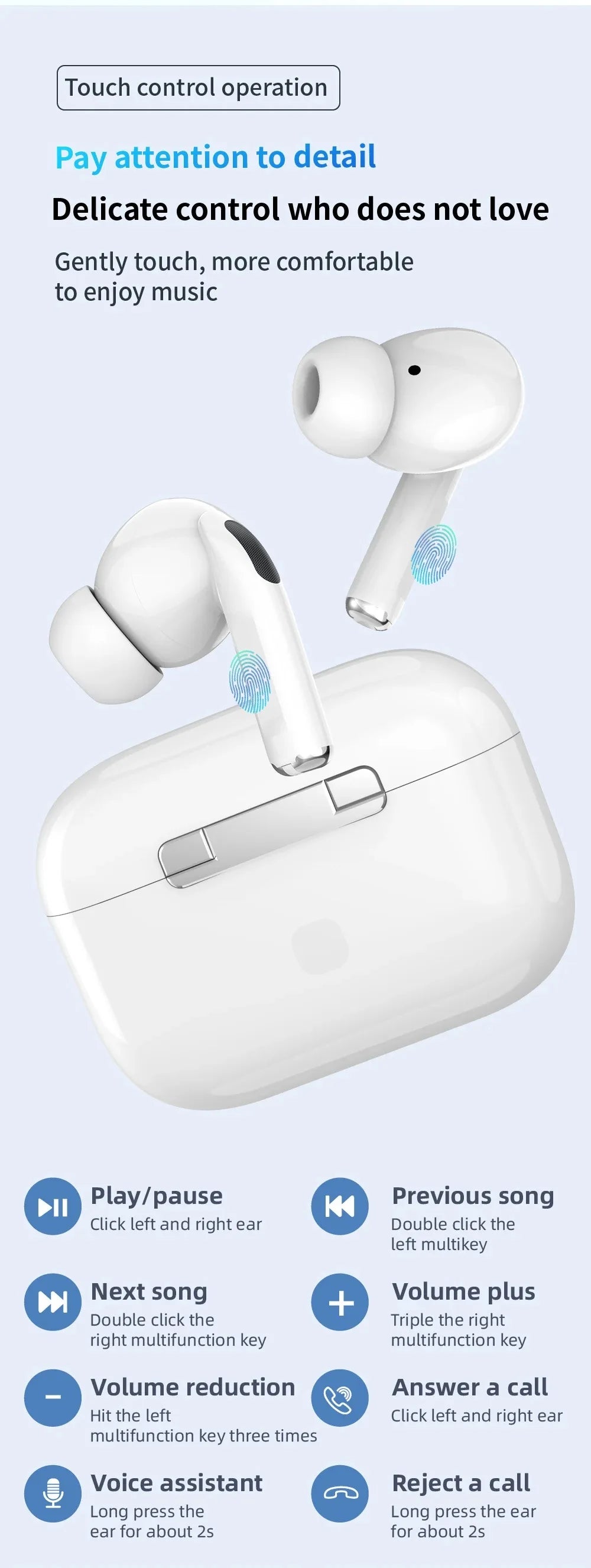 Original Air Pro TWS Wireless Bluetooth Earphones Headphones In Ear Earbuds Sports Noise Cancelling Headset for IPhone Android