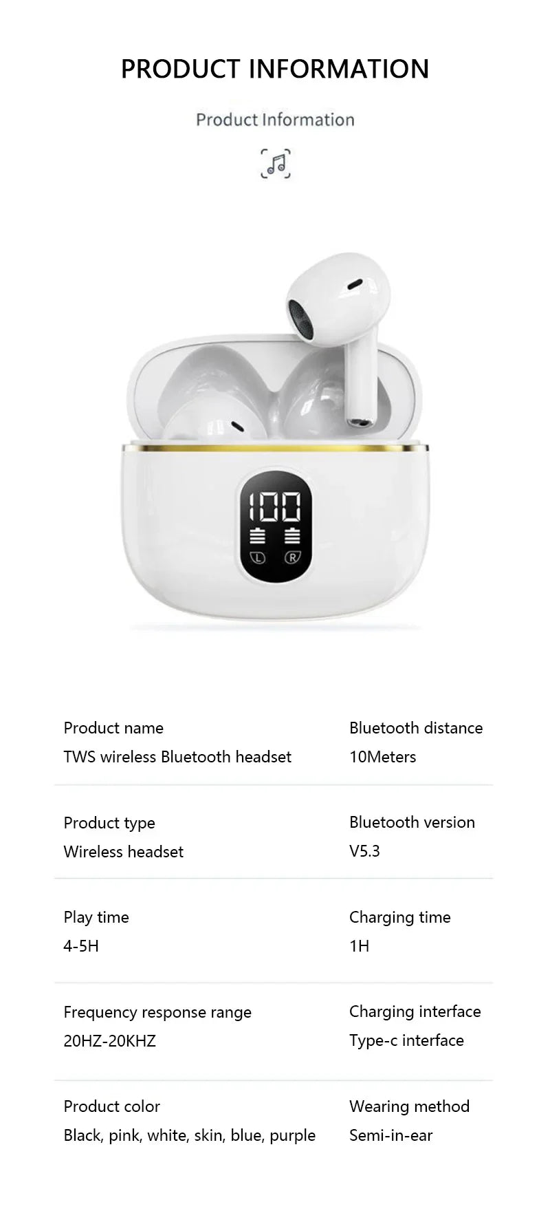 Bluetooth Headset 2025 New Smart Wireless Noise Cancelling High Quality In-Ear