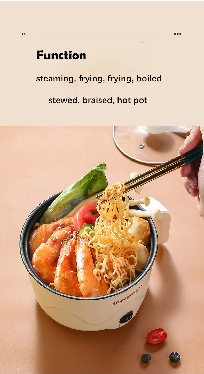 Multifunction Electric Cooking Heating Pan Electric Cooking Pot Machine Single/Double Layer Steamed Eggs Pan Non-stick Pan