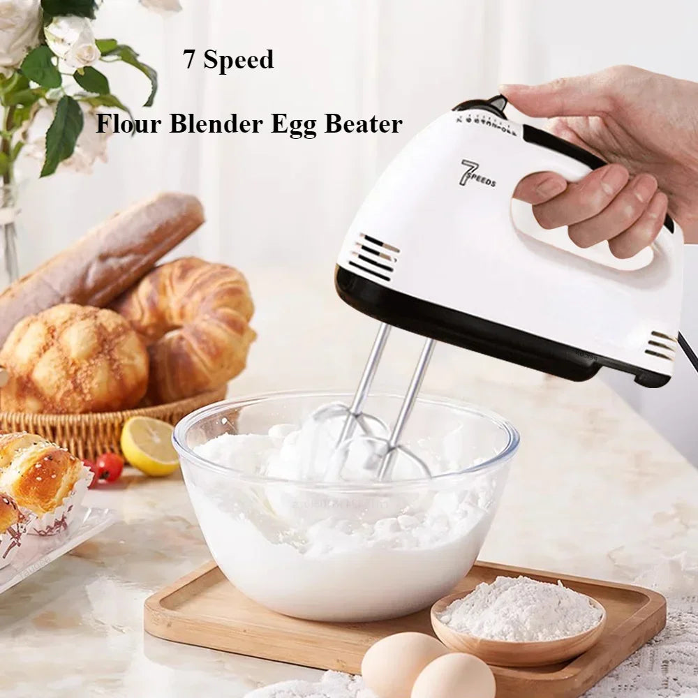 Handheld Electric Egg Beater, Household Automatic Mixer, Handheld Food Cake Bread Baking Dough Mixer, 7-speed Cream Blender