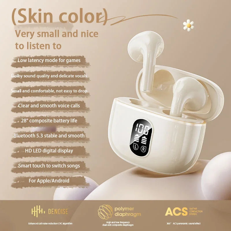 Bluetooth Headset 2025 New Smart Wireless Noise Cancelling High Quality In-Ear
