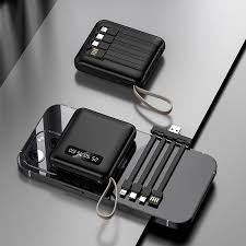 New Power bank Built in 4 Cables Fast charging Digital LED Display Portable PowerBank