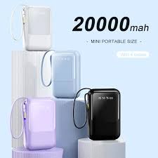 New Power bank Built in 4 Cables Fast charging Digital LED Display Portable PowerBank